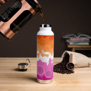 Spritzige Bohemian Groovy Abstrakte Lesbische Prid Trinkflasche