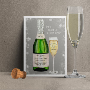 Spritziger Toast Silvesterparty-Einladung Feiertagskarte