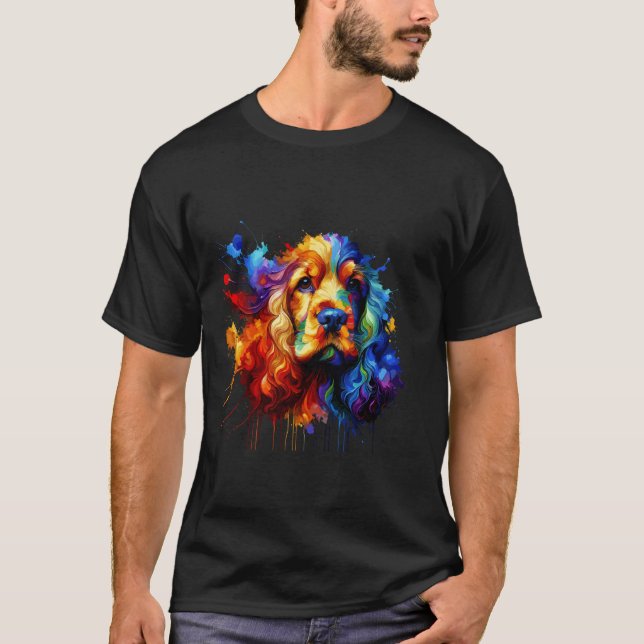 Spritzkunst Cocker Spaniel Spaniels T-Shirt (Vorderseite)