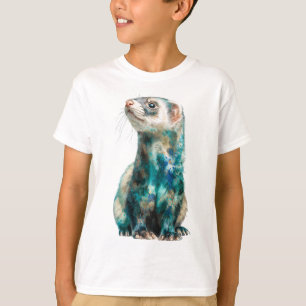 Spritzkunst-Frettchen-Porträt Kinder T-Shirt