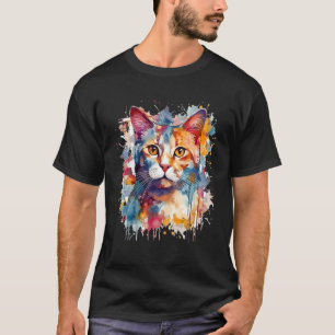 Spritzkunst Katze Spritzer Tiergesicht Katze Kätzc T-Shirt