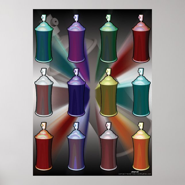 Spritzkunst Pop Poster (Vorne)
