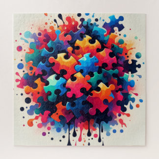 Spritzlackierte Puzzle-Teile