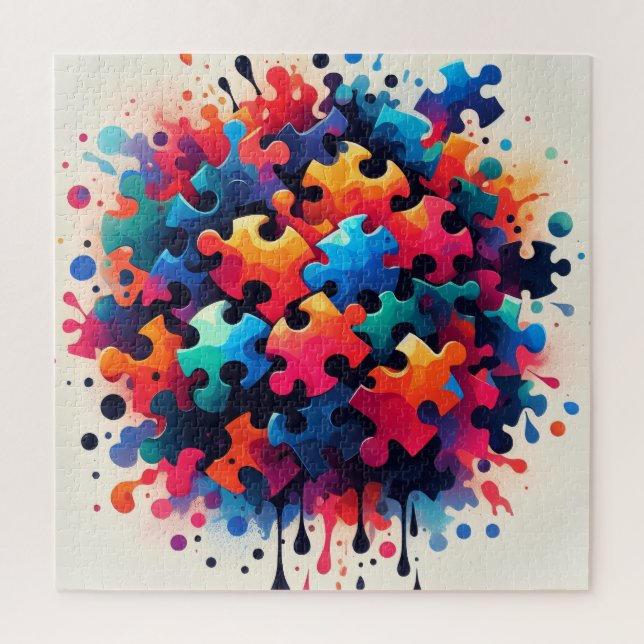 Spritzlackierte Puzzle-Teile (Vertikal)