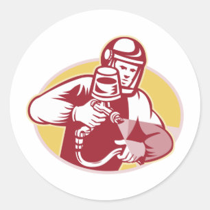 Spritzpainter Spray Paint Retro Runder Aufkleber