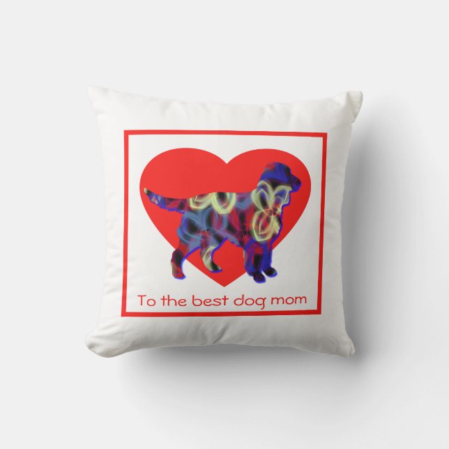 Sprocker Spaniel Hund Rotes Herz Muttertag Kissen (Vorderseite)
