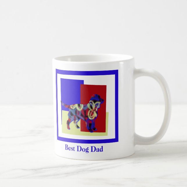 Sprocker Spaniel Hund Silhouette TRBY Vatertag Kaffeetasse (Rechts)