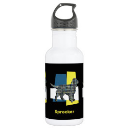 Sprocker Spaniel Niedlich Pet Hund Silhouette Y&B  Edelstahlflasche