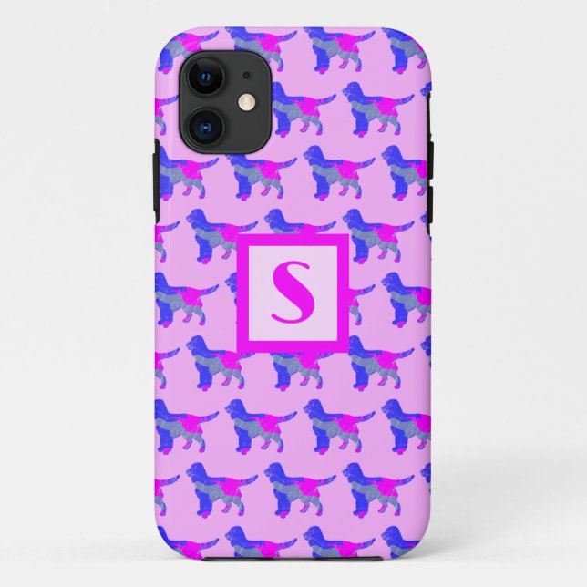 Sprocker Spanisch Niedlich Hund Pink Silhouette Mo Case-Mate iPhone Hülle (Rückseite)