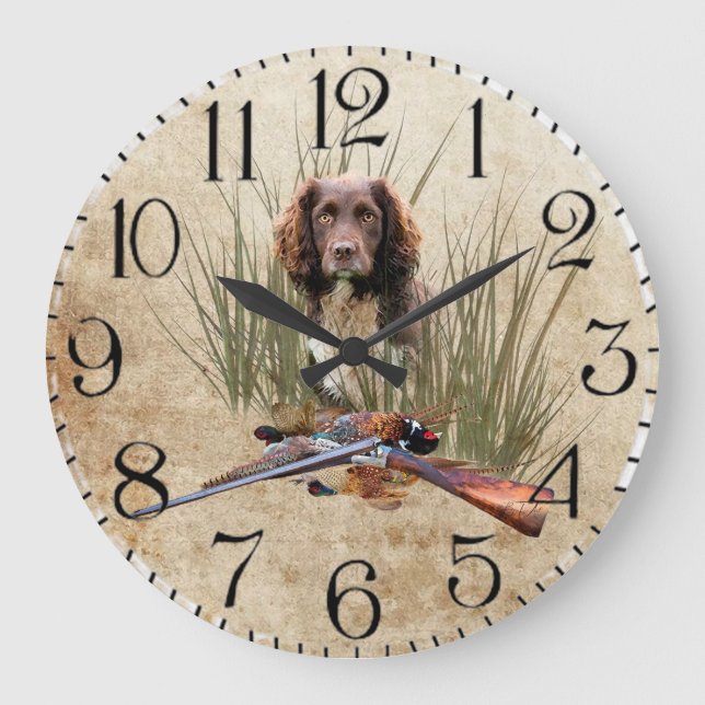 Sprocker Spanisch Tapestry Poster Triptych Acrylic Große Wanduhr (Vorderseite)