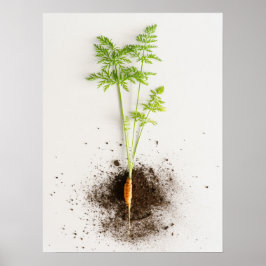 Sprout Carrot Minimalist Botanical photo Poster