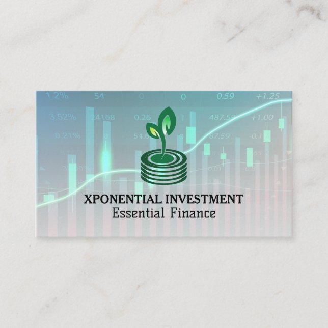 Sprout Coins Finanzlogo | Bestandsaufnahme Visitenkarte (Vorderseite)