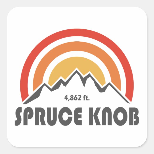 Spruce Knob Quadratischer Aufkleber (Vorderseite)