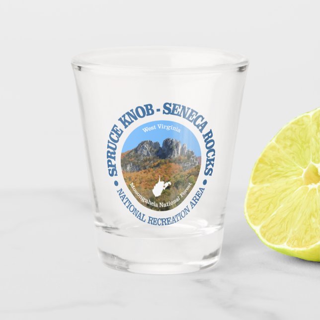 Spruce Knob - Seneca Rocks NRA Schnapsglas (Vorderseite)