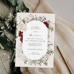 Spruce & Lace | Winter Florals Wedding Details Begleitkarte<br><div class="desc">Genießen Sie Ihre Winterhochzeit mit der Eleganz unserer Spruce & Lace Blumenzimmerkarte. Diese wunderschön gestaltete Karte zeichnet sich durch eine delikate Anordnung von tiefen rote Rosen, sanften Elfenbein und Wintergrün aus, die Ihre Hochzeitsdetails in einem zeitlosen Design abstecken. Ideal, um den Gästen wichtige Informationen über Ihren besonderen Tag zu geben,...</div>