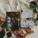 Spruce & Lace | Winter Florals Wedding RSVP Karte<br><div class="desc">Mit diesem eleganten Spruce & Lace können Sie Ihre Hochzeitsarbeit noch weiter steigern | Winter Florals RSVP-Karte, ideal für Ihre Winterfeier oder Feiertage inspiriert. Die atemberaubende Mischung aus tiefen rote Rosen, sanften, weißen Blumen und zarten Eukalyptus-Gewürzen sorgt für ein ausgeklügeltes, blumengeschmücktes Ambiente, das sowohl die Schönheit der Saison als auch...</div>