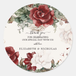 Spruce & Lace | Winter Florals Wedding Runder Aufkleber