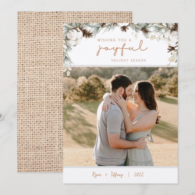 Spruce & Pine Cones Joyeuse Carte de Noël de Noël (Devant / Derrière)