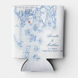 Spruce Point Maine Karte Gastgeschenk Hochzeit Dri Dosenkühler
