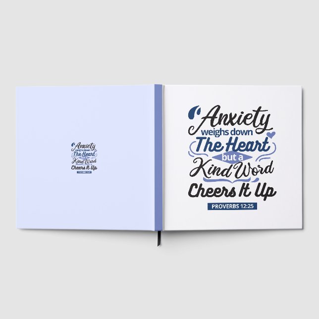 Sprüche 12,25 Bibelvers – Kind Word Art Gästebuch (Voll)