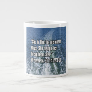 Sprüche 31:14 WEBU Becher Jumbo-Tasse