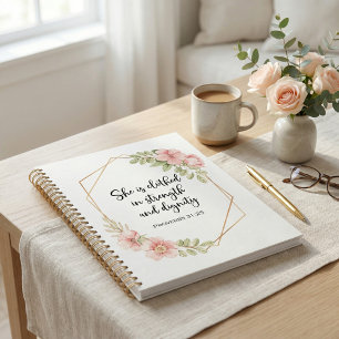 Sprüche 31:25 Stärke und Würde Floral Planer