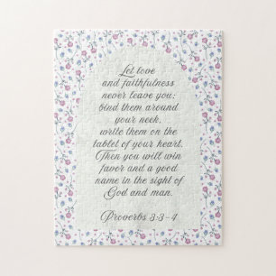 Sprüche 3:3–4 Florale Schriftstelle
