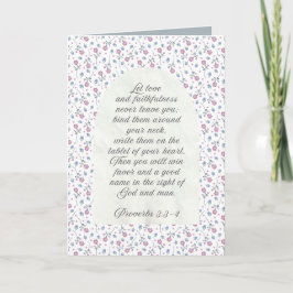 Sprüche 3:3–4 Florale Schriftstelle Karte