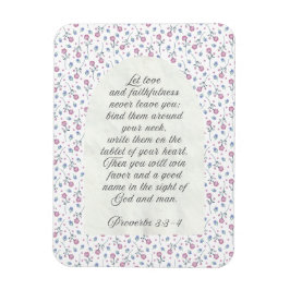 Sprüche 3:3–4 Florale Schriftstelle Magnet