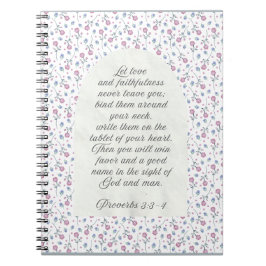 Sprüche 3:3–4 Florale Schriftstelle Notizblock