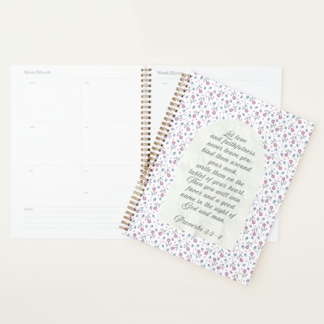 Sprüche 3:3–4 Florale Schriftstelle  Planer (Anzeige)
