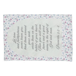 Sprüche 3:3–4 Florales Schriftwort Kissenbezug