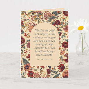 Sprüche 3:5–6 Vertrauen in den Herrn Vintage Flora Karte