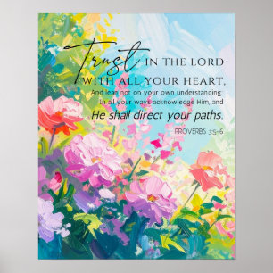 Sprüche 9:10 Die Furcht des Herrn Abstrakte Blumen Poster