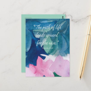 Sprüche Schrift Rosa Impatiens-Blume Religiös Postkarte
