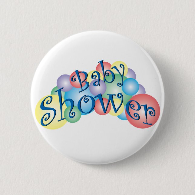 Sprudelnde Babyparty Button (Vorderseite)