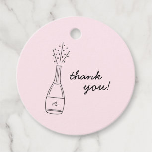 Sprudelnde knallende Champagnerflasche Brautdusche Geschenkanhänger