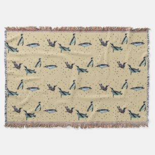 Sprudelnde Pinguine werfen Decke (Gold)