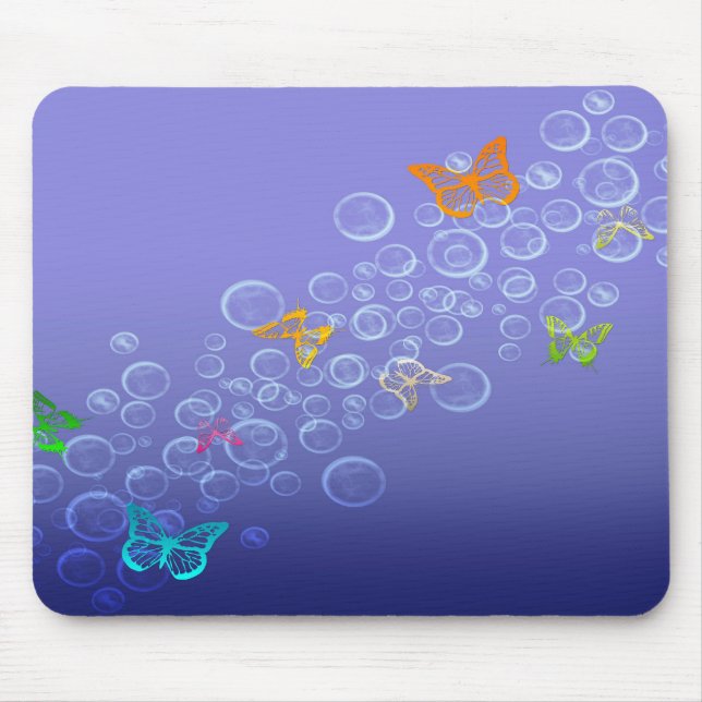 Sprudelt n-Schmetterlinge Mousepad (Vorne)