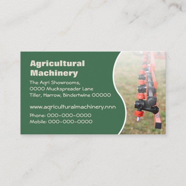 Sprüharm der landwirtschaftlichen Ernte Visitenkarte (Vorderseite)