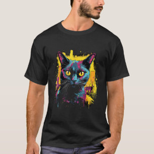 Sprühbild Katziger Kühle Katzenzeichnung Street Ar T-Shirt
