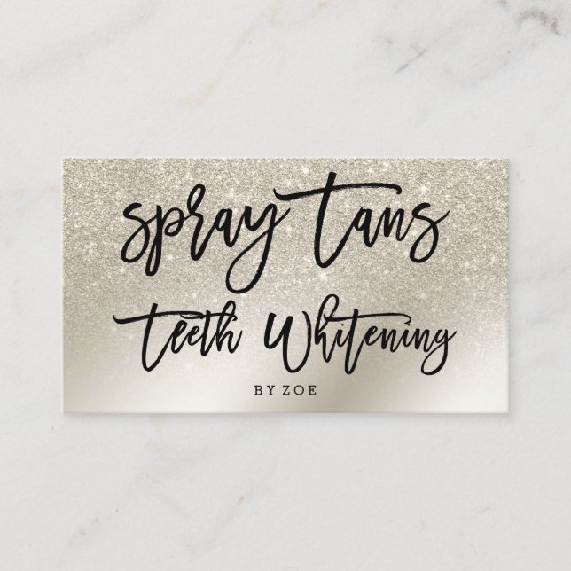 Sprühdosen Logo Zähne Typografie Perle Glitzer Visitenkarte (Vorderseite)