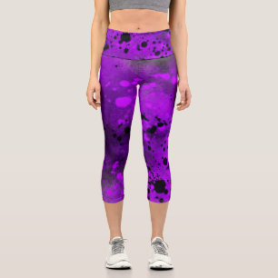 Sprühfarbige Spritzer-Wirkung Capri-Leggings Capri Leggings