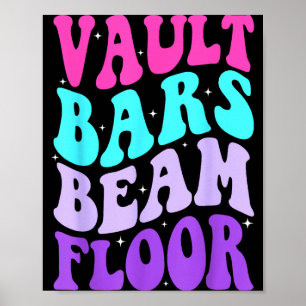 Sprung Balken Boden Turnen Turner Geschenk Poster