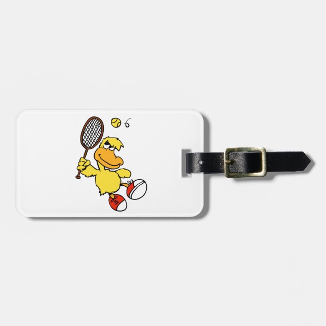 Sprung Duck Tennis| Hintergrundfarbe auswählen Gepäckanhänger (Vorderseite horizontal)