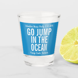 Sprung in das Party Ocean Blue and White House Schnapsglas