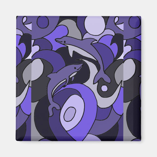 Sprung in Delphine Abstrakt Magnet (Vorne)