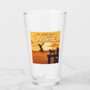 Sprung in den See Glas
