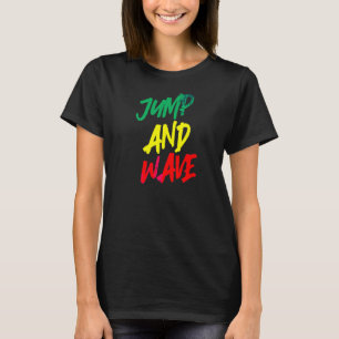 Sprung und Wave Dominica Flag Karibik West Indisch T-Shirt