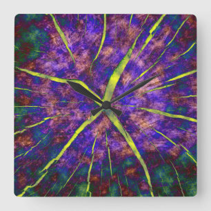 Sprünge in der Zeit Quadratische Wanduhr